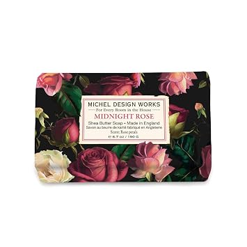 Michel Design Works Soap Bar, Midnight Rose Medium, Beautiful Design, Triple-milled