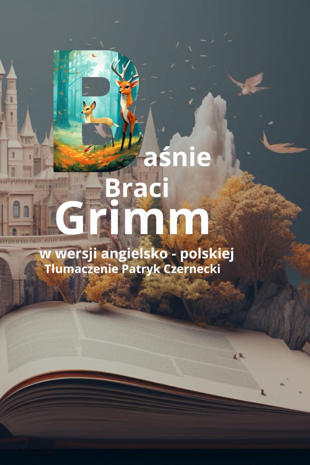 Baśnie braci Grimm w wersji angielsko-polskiej, zbiór 15 bajek z pięknymi rysunkami: Grimm fairy tales in English-Polish edition, great gift for kid