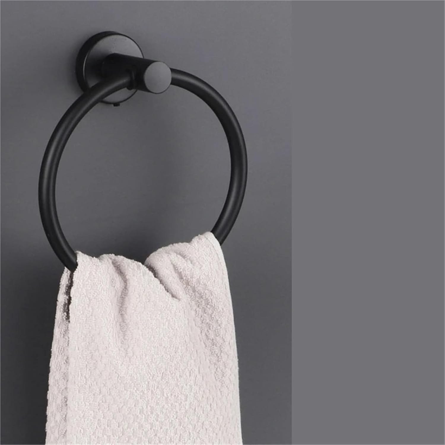 Anillo de toalla, anillo redondo baño acero inoxidable montaje en pared(Silver-towel Ring)