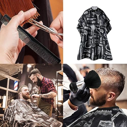 Foto von Friseurumhang, Friseur Umhang FüR Friseursalon Zum Schutz Der Kleidung,Barber Salon Cloak Cloak Barber Cloak Black Waterproof, Anti Static Hook Breathable Adjustable