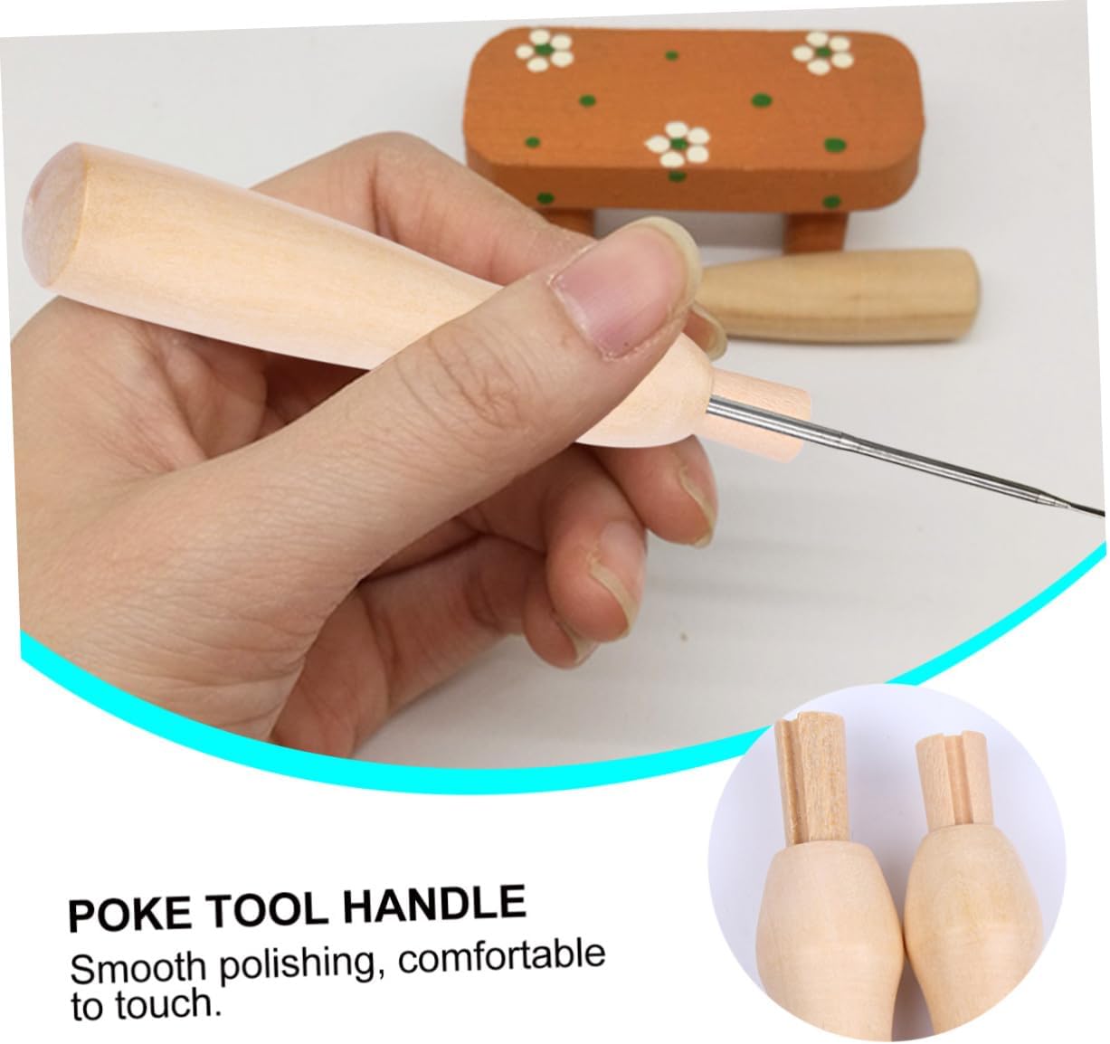 5Pcs Solid Wood Needle Felting Tool Handles for DIY Poke Tool Use