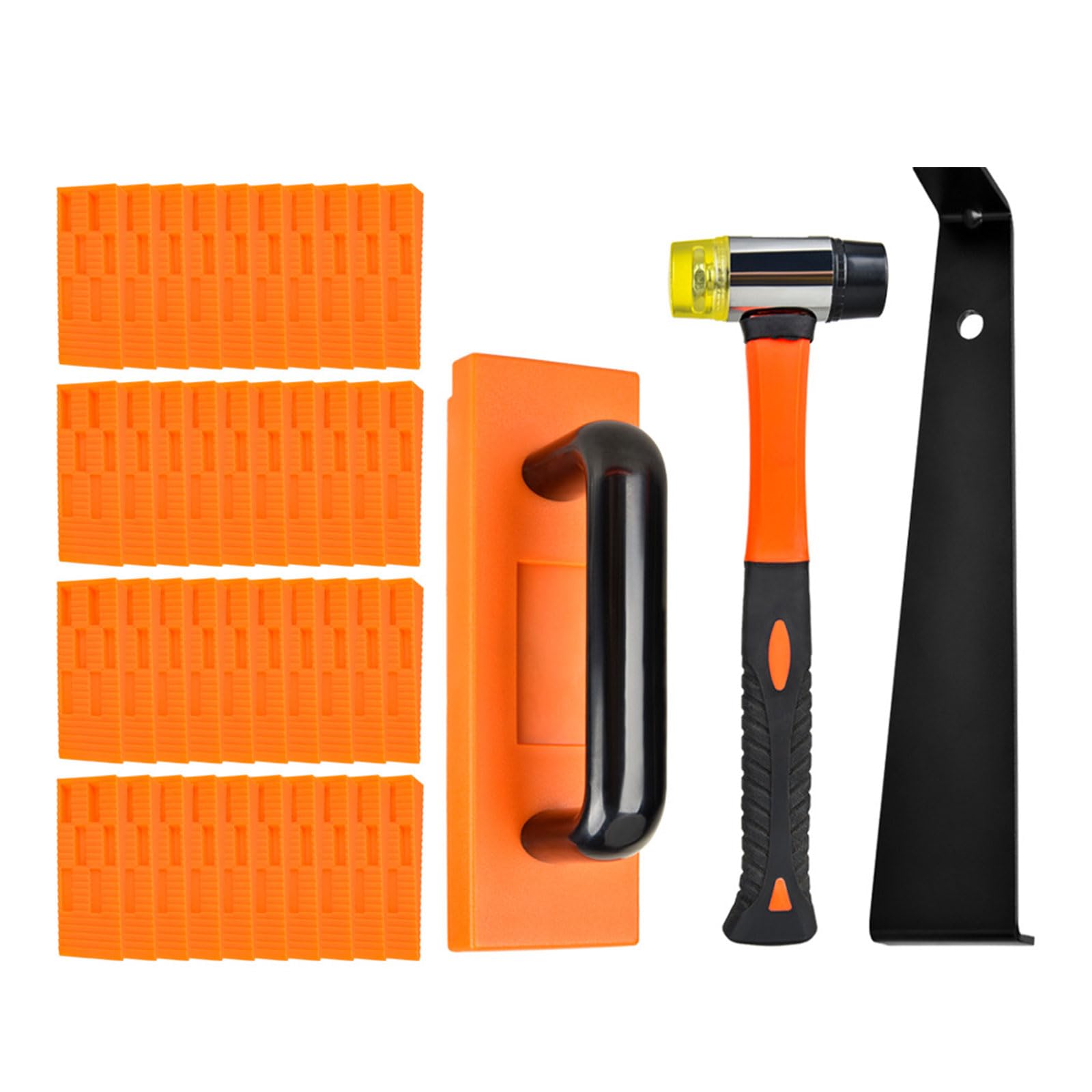 Laminate Wood Flooring Installation Kits with Reinforced Double Faced Mallets Heavy Duty Pull Rod Tapping Block Spacers Laminate Flooring Tool Set