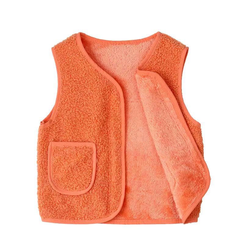 Baby Girls Boys Sherpa Fleece Vest Toddler Lightweight Fall Winter Warm Sleeveless Outerwear Jacket with Pockets