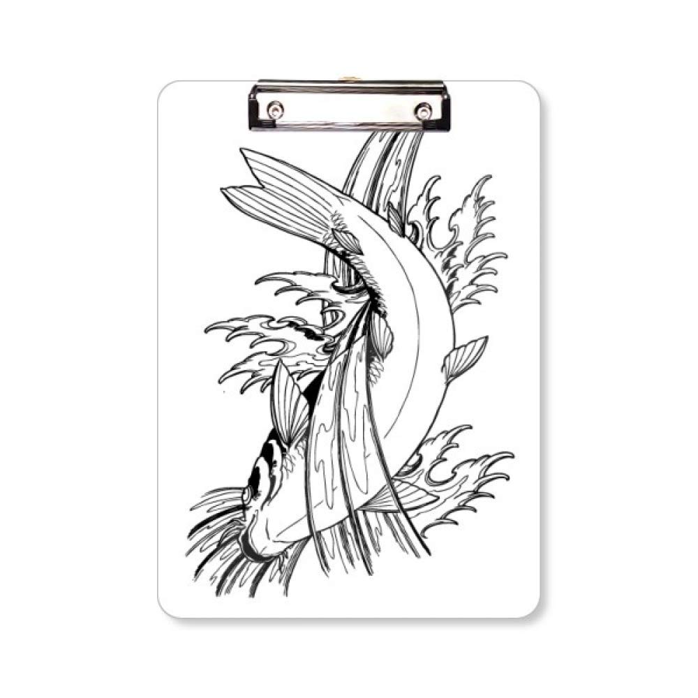 Porte-bloc A4 poisson satiné support écriture pince rigide - 5