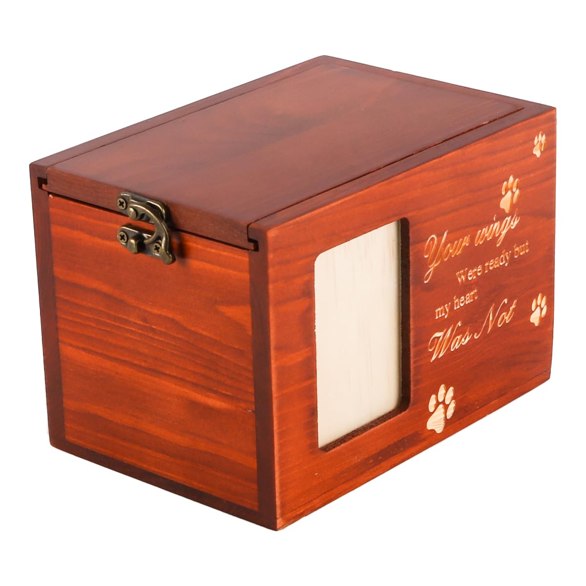 Tiardey Small Urns For Ashes Natural Wood Pet Memorial Keepsake Memorial Box Casket Pet Urn With Photo Frame Dog Cat Ashes Holder Remembrance Wood Color - Image 2