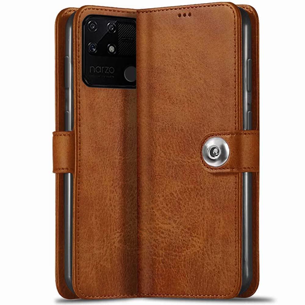 Realme Narzo 50A Flip Case - Leather Wallet Stand -1 Realme Narzo 50A Flip Case - Leather Wallet Stand -1