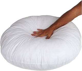 Cloe' Louis Round Cushion Crushed Foam Filled Circle Shape Inner Insert Filler Scarters Back Support Hypoallergenic Deep Filled 32" 80 CM