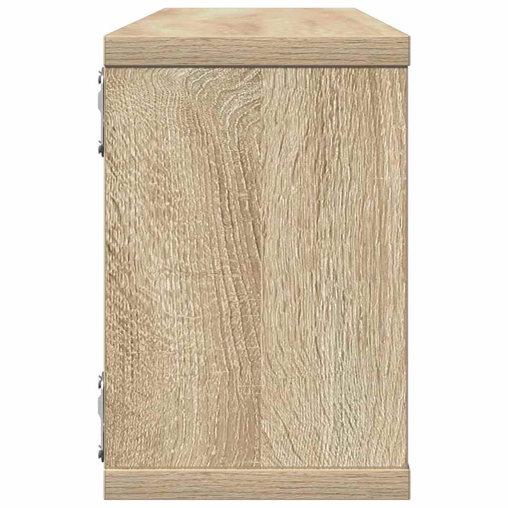 Genérico Mensole Parete a Cubo 4pz Rovere Sonoma 60x15x23 cm Multistrato,Marrone,12.11kg,807143