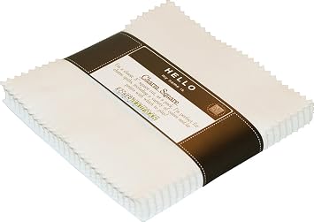 Robert Kaufman 5in Squares Kona Solids Snow Colorway 42Pcs, Assorted CHS-119-42