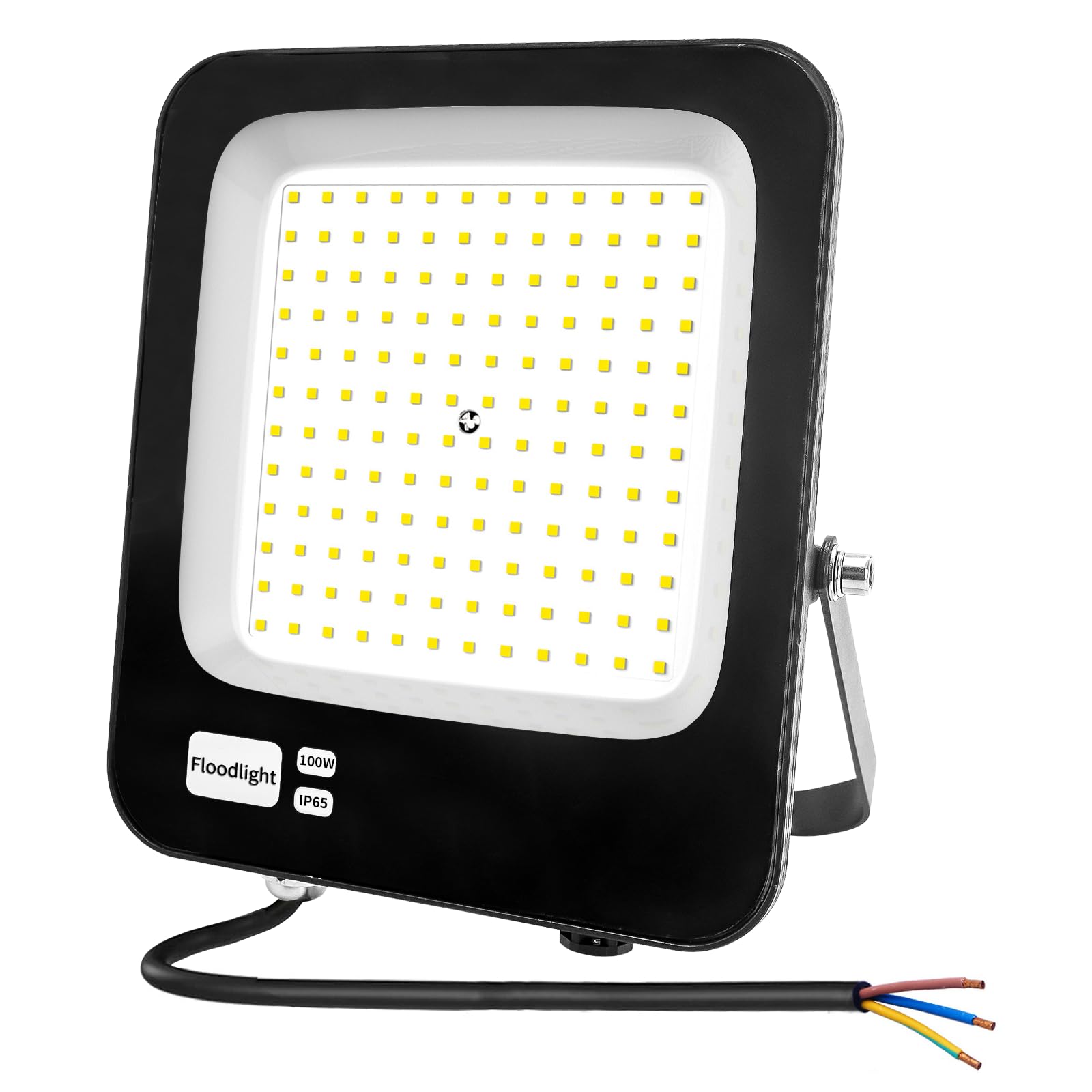 LED Strahler Außen 100W, Fosingut Superhell LED Scheinwerfer Innen,3000K Warmweiß Flutlicht Werkstattlampe,IP66 Wasserdicht Wandleuchte Außenstrahler,Baustrahler led Fluter für Garten,Keller,Garage