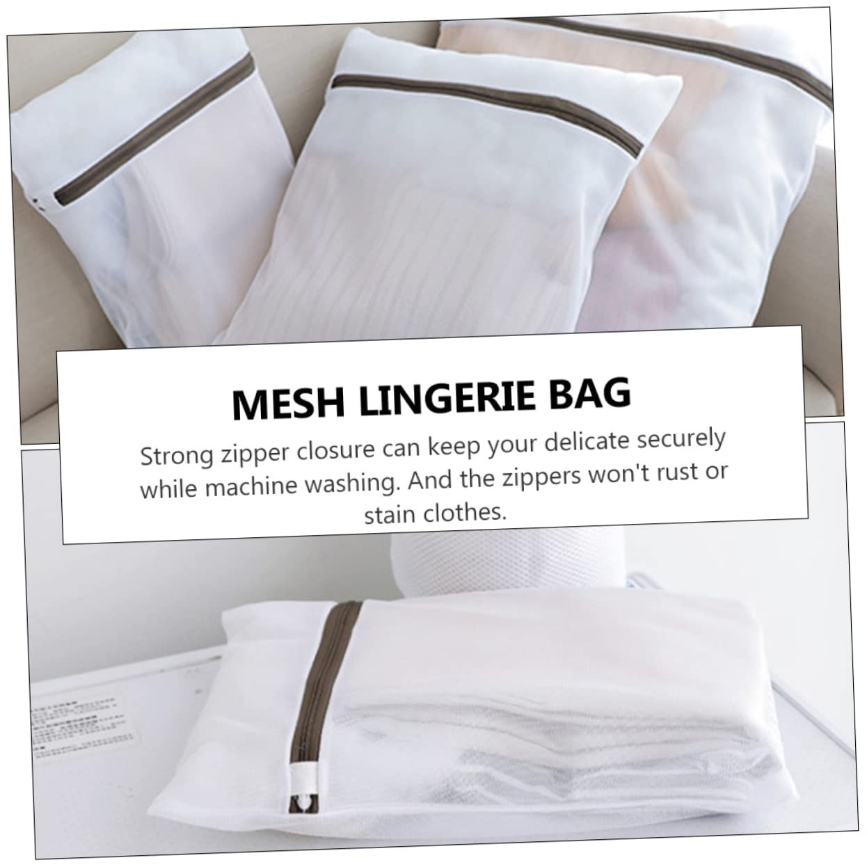 2 Sätze Wäschesack Schutzsack Maschine Tasche Behälter Korb Wäschenetzbeutel Wäschesack Für Bhs Wäschesack Waschen Bh-waschbeutel Wäschereißverschlussbeutel Nylon Weiß 10 Stück * 2