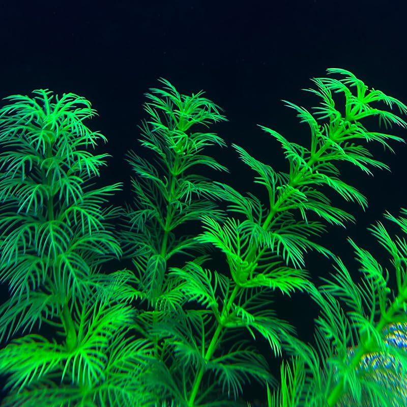 Plantas artificiales de acuario de 8.6 pulgadas, decoraciones de peceras de plástico, plantas acuáticas verdes realistas, accesorios para acuarios, terrarios (X1213-verde) — view 6
