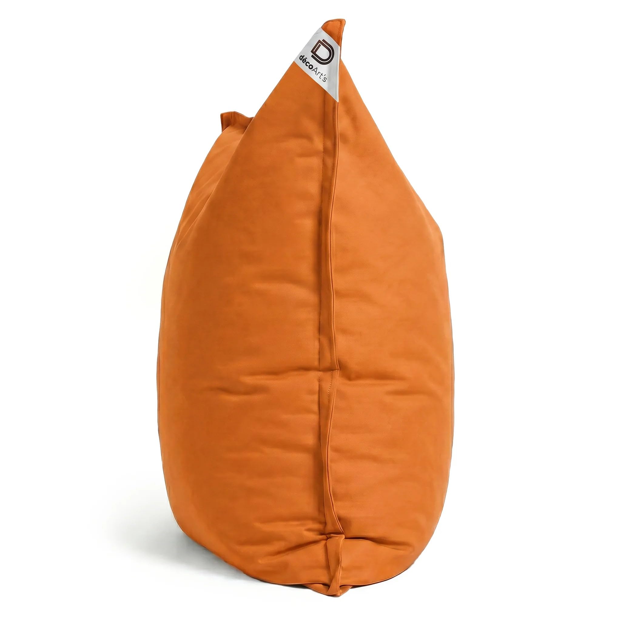 Déco Arts Pouf Géant XXL Intérieur et Extérieur, Déhoussable, Salon, Jardin (Orange)