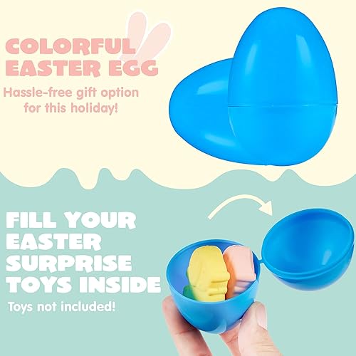 Miniatura 3 de JOYIN Juego de 100 huevos de Pascua coloridos de 3.15 pulgadas para llenar golosinas específicas, recuerdo de fiesta temática de Pascua, caza de