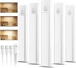 YiaMia 5 Pack sous l'éclairage de cabinet sans fil, 8 Inch Rechargeable Motion Sensor Lights Indoor, Magnetic Stick LED Sous les lumières de comptoir Éclairage de cabinet variable pour armoires de cuisine