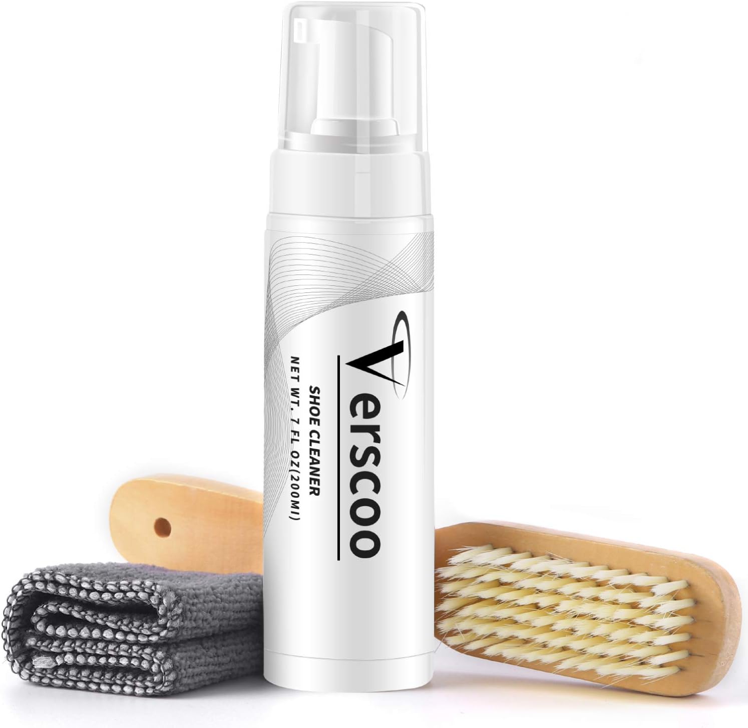 Shoe Cleaner Kit, Verscoo Fabric Cleaner Solution 7 Oz for Leather, Sneaker and Mesh Shoes