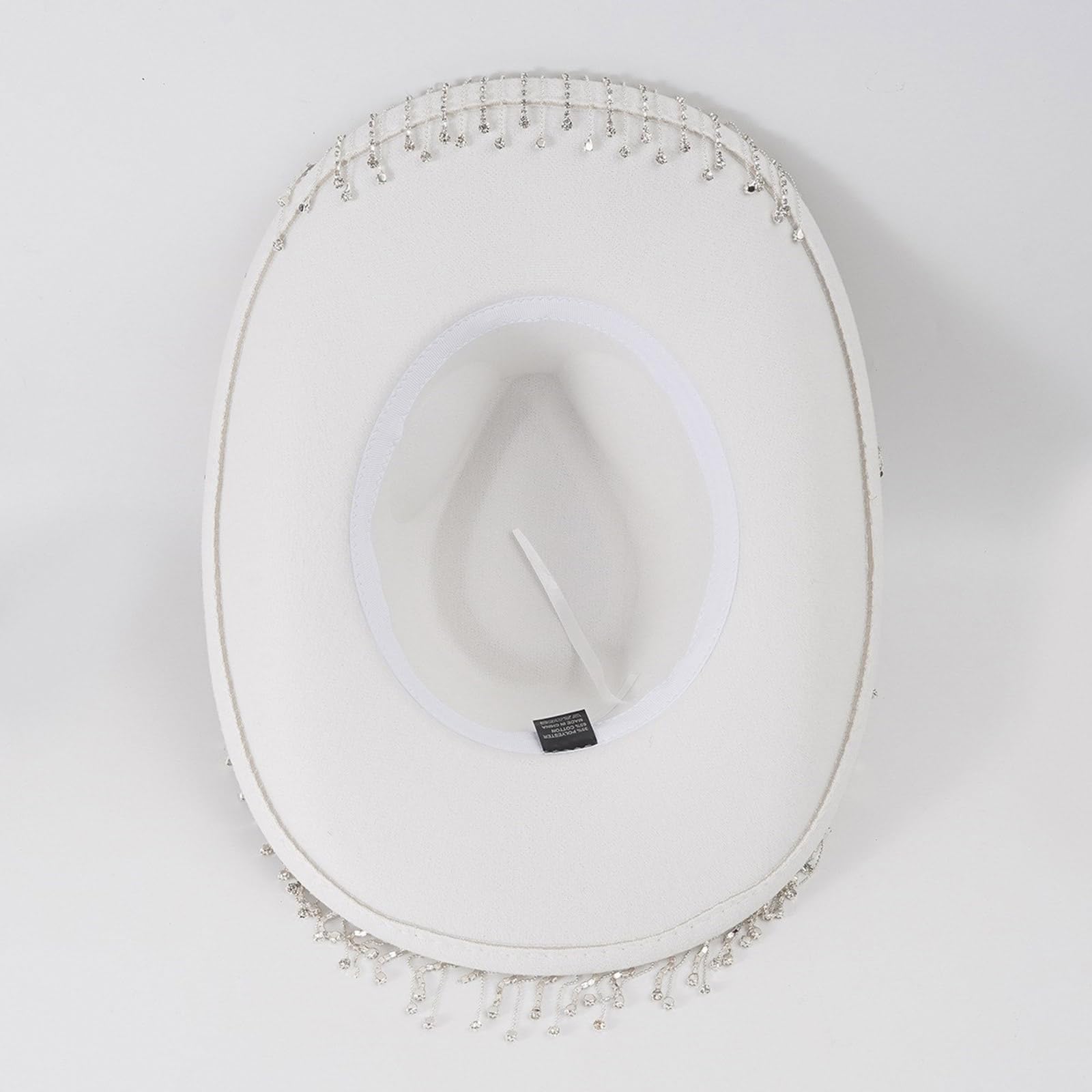 Sombrero ligero con flecos de diamantes de imitación para mujer, sombrero de fieltro para mujer, sombrero de fiesta occidental para hombre, resistente al viento