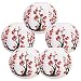 Just Artifacts Set of 5 Red Sakura (Cherry) Flowers White Color Chinese/Japanese Paper Lantern/Lamp 16-Inch Diameter - Just Artifacts Brand