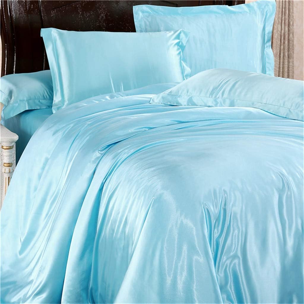 100% Pure Silk Solid Color Soft Silky Satin Luxurious & Hotel Quality 6 Pcs (1 Flat + 1 Fitted + 4 Pillow) Sheet Set Free Fitted Sheet Straps Fit Up to 12" Deep Pocket (Queen, Orange)