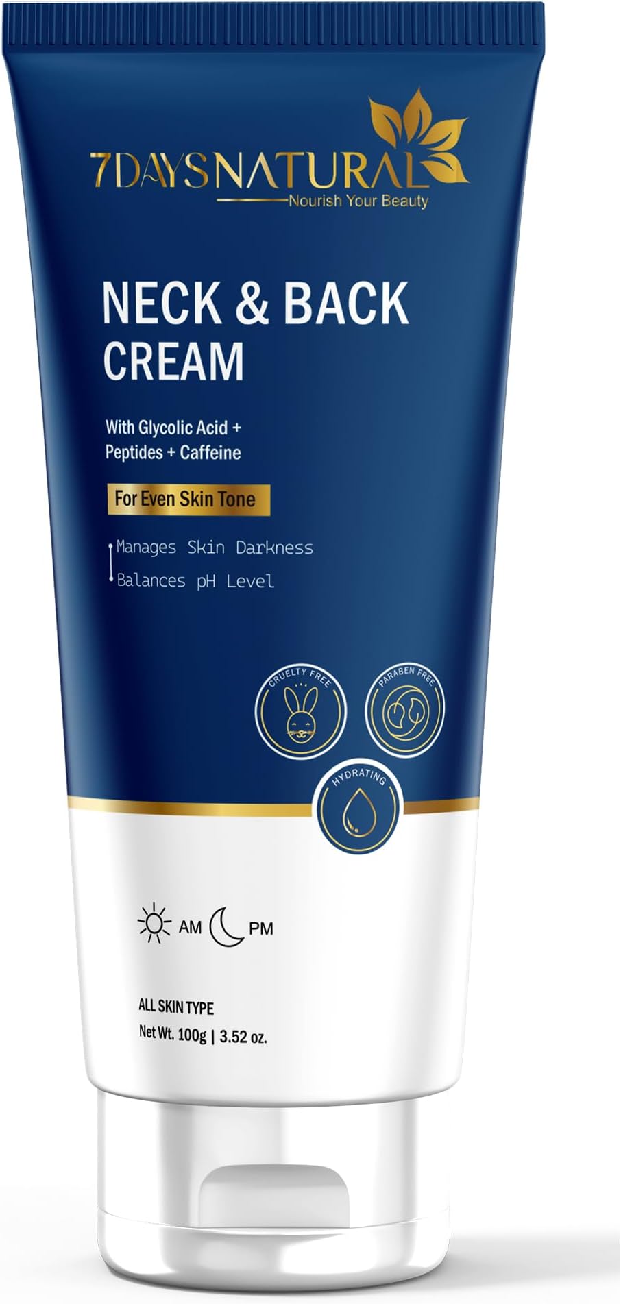 7 Days Neck Cream for Acanthosis Nigricans | For Dark Body Parts Like Neck, Ankles, Knuckles, Armpits, Thighs, Elbows| Exfoliant 100gm