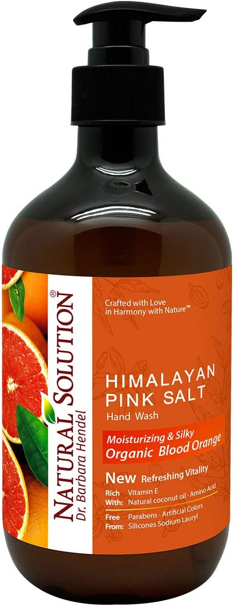 Himalayan Pink Salt Liquid Hand Soap,Moisturizing & Refreshing,Blood Orange - 14 oz