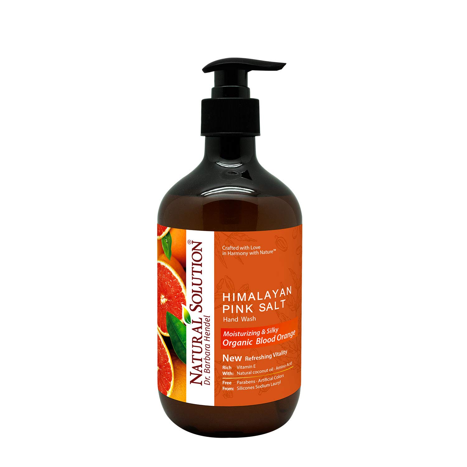 Himalayan Pink Salt Liquid Hand Soap,Moisturizing & Refreshing,Blood Orange - 14 oz