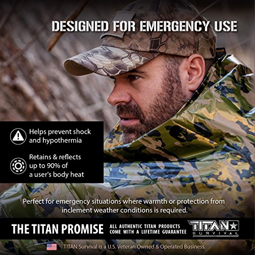 TITAN Survival Two-Sided Emergency Mylar Survival Blankets, 5-Pack (SHROWD® Woodland CAMO) - Image 3