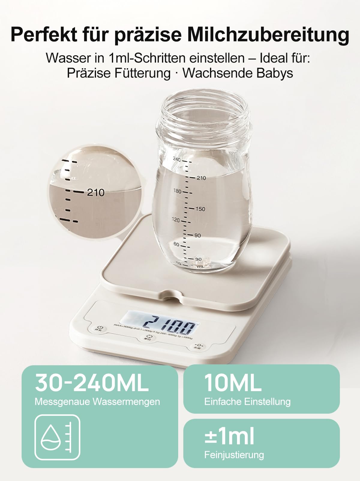 Flaschenzubereiter für Babys, Zubereitung von Säuglingsnahrung in 20 Sekunden, Ein Intelligenter Flaschenwärmer für Sofortige Herstellung, Schneller Flaschenwärmer, Flaschenwärmer baby, 1.5L