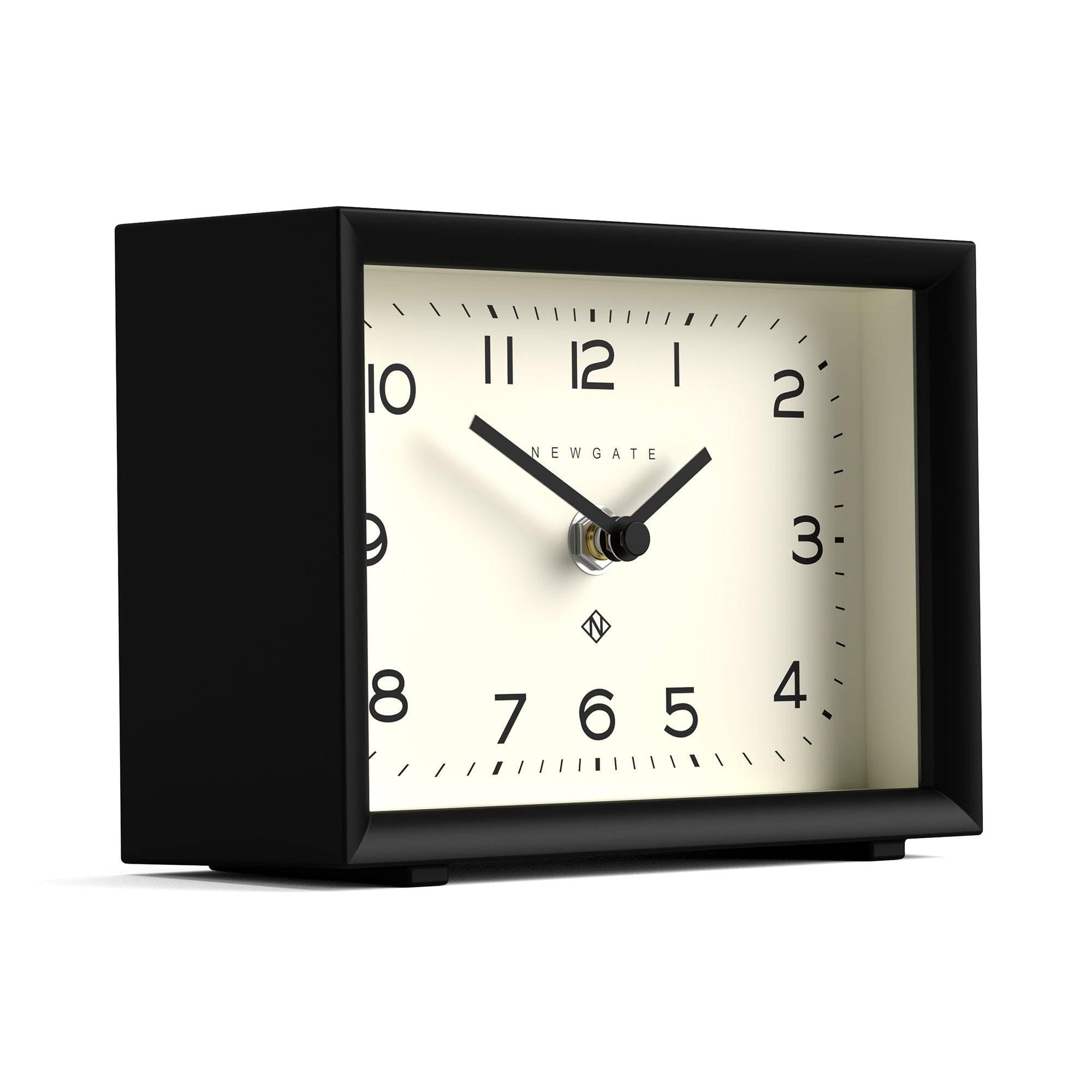 NEWGATE® Henry Desk Clock | Contemporary Rectangular Design | Black | Easy to Read nunbers | Modern Style for Desk, Table top, Shelf or Bedside