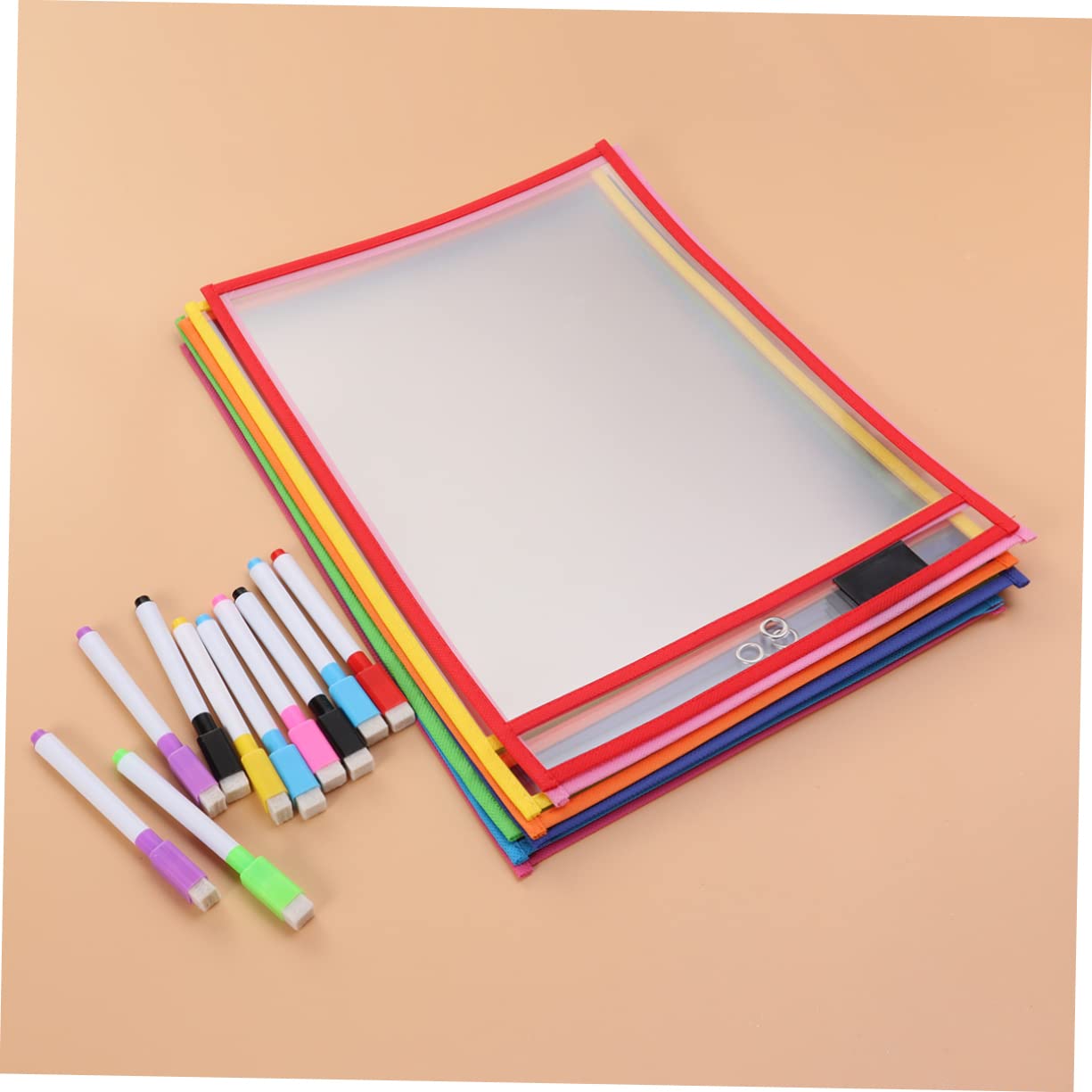 jojofuny Tasca Cancellabile Secco Riutilizzabile Borsa Portaoggetti in Pvc Trasparente Materiale Didattico Per Ragazzo Ragazza Ragazza Accessori Scolastici Pastelli e Moduli Di Studio