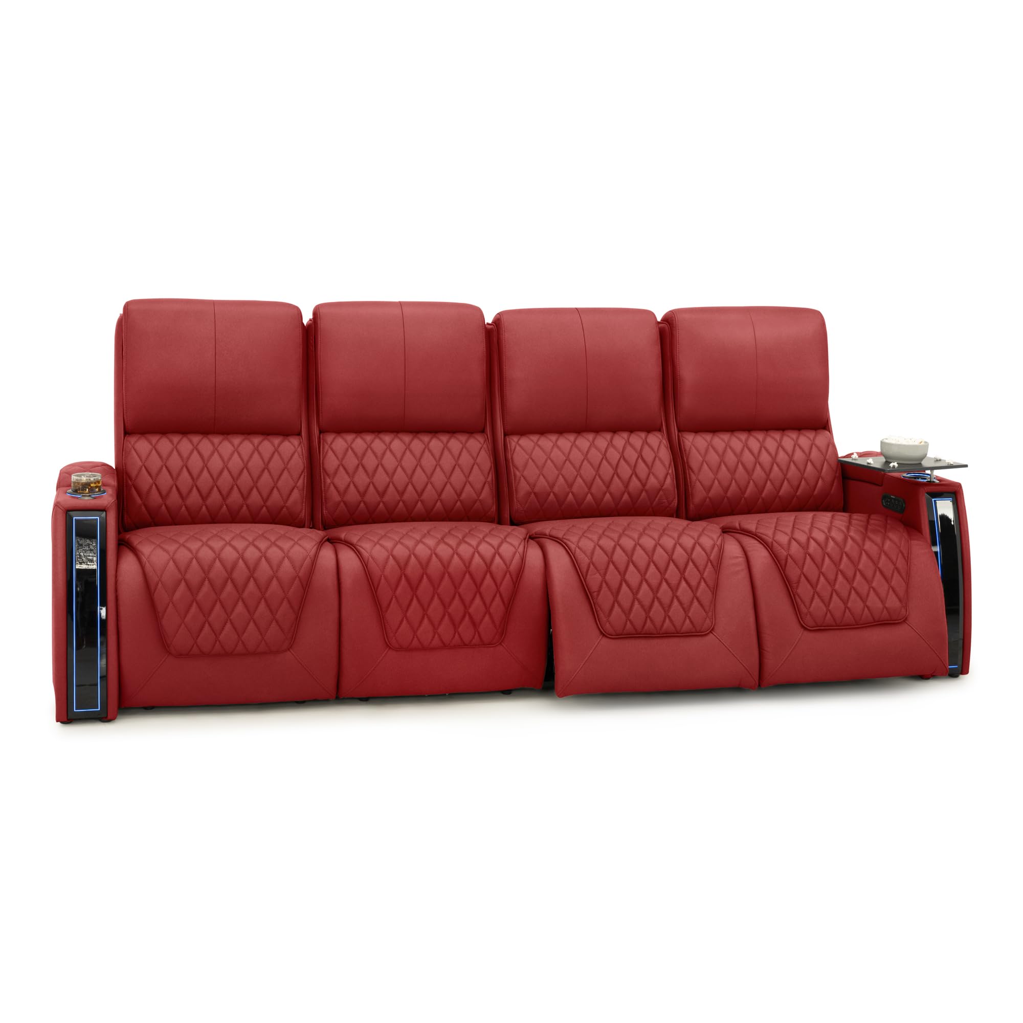Seatcraft Apex Home Theater Seating Red Row of 4 Sofa