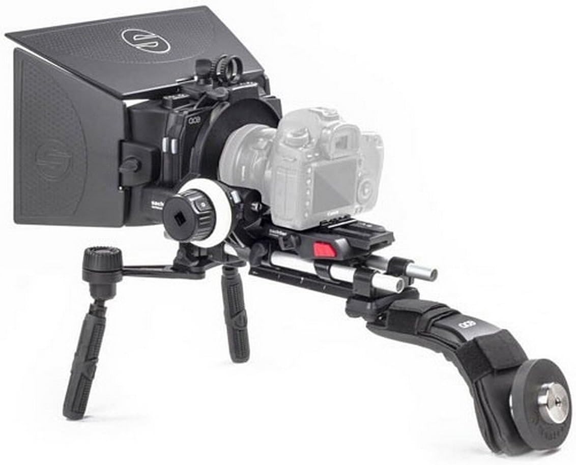 Sachtler 1022 | Ace Camera Rig With Baseplate Matte Box Follow Focus Shoulder Rig Height Extender 15mm Rods Pair