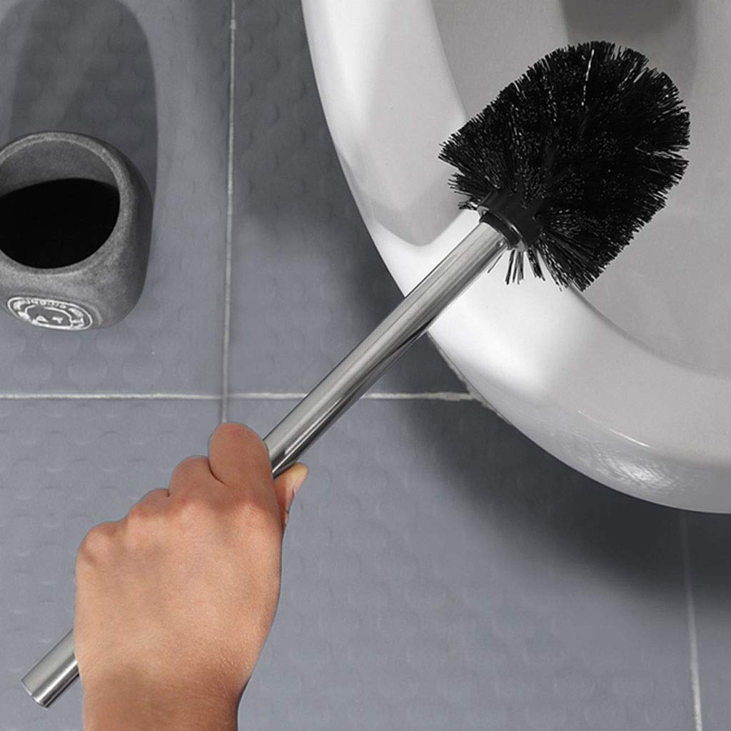 SPOUR Scopini e Supporti per WC Scopino per WC da 14,5 Pollici, Manico in Acciaio Inossidabile, scopino per WC e Staffa per Bagno, Design ergonomico Porta scopino per WC Bello e Resistente (Grigio