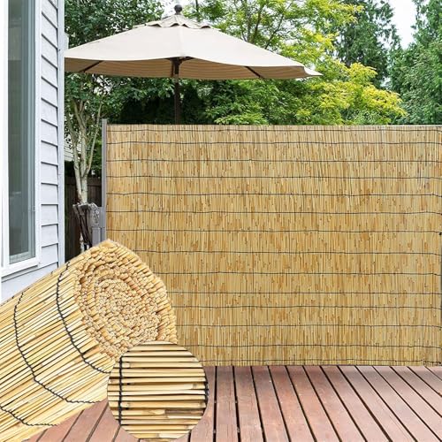 Rotolo di recinzione decorativa in bambù intrecciato a mano, impermeabile, per protezione della privacy esterna, 110 x 610 cm