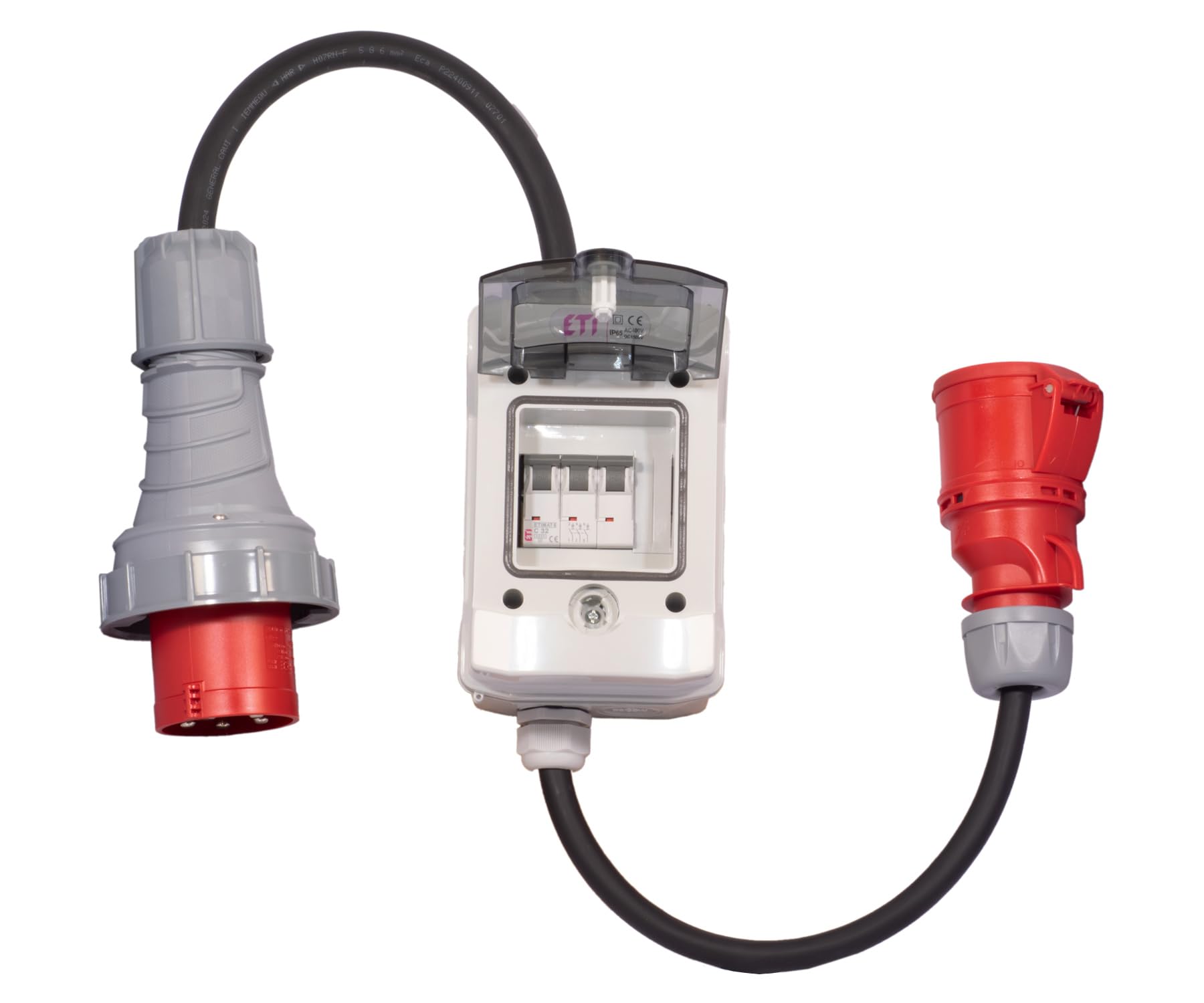 Adapter 5-Pol CEE Stecker 63A auf 5-Pol CEE Kupp.32A H07RN-F 5G6/4 | ALPTEG A012