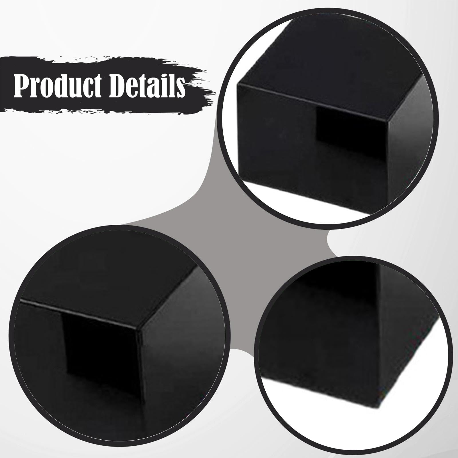 Set di 6 Supporti per Buffet, Scatole Cubiche con Fondo Cavo, Organizer Riutilizzabili per Cibo, Gioielli, Condimenti, caffè, tè, Nero