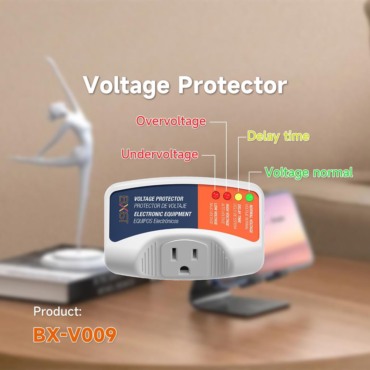 BXST One Outlet Plug in Voltage Protector for Home Protects Against High and Low Voltage Surge Protector for Refrigerator/TV/PC 120V 1800W (2 Pack)…