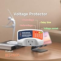 Vista 3 de BXST Protector de voltaje con enchufe para el hogar protege contra sobretensiones de alto y bajo voltaje para refrigerador/TV/PC 120V 1800W