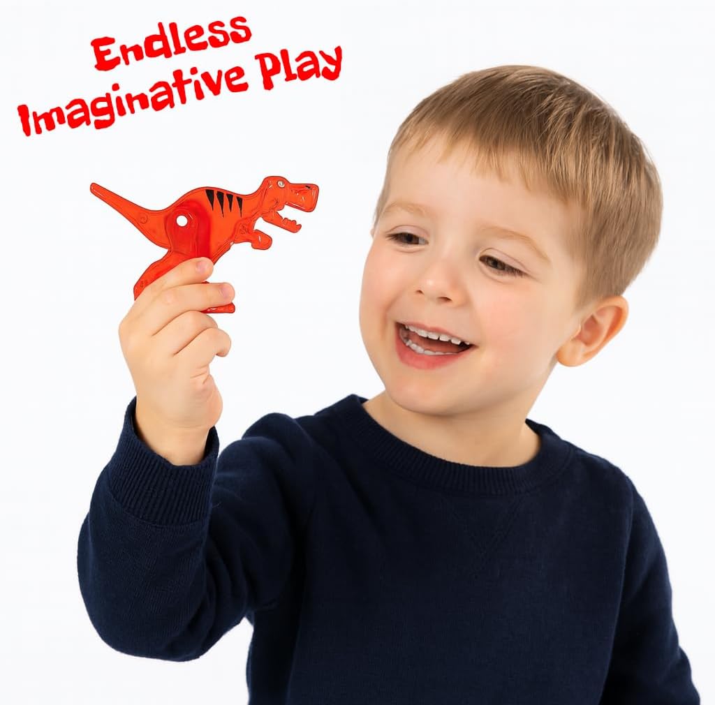 Magnetic Tiles 32 Piece Set, Dinosaur Toys for Kids 3-5, STEM Building Blocks with Trees and Figures, Educational Construction Set for Boys and Girls