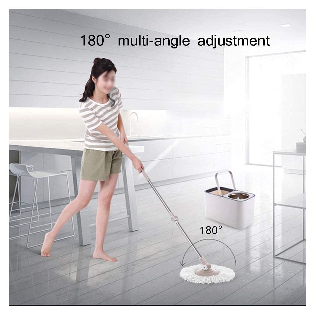 Fregonas y cubetas para Limpieza de Pisos, fregonas giratorias para Limpieza de Pisos, Juego de cubetas escurridoras para fregona giratoria con Cabezales de Microfibra