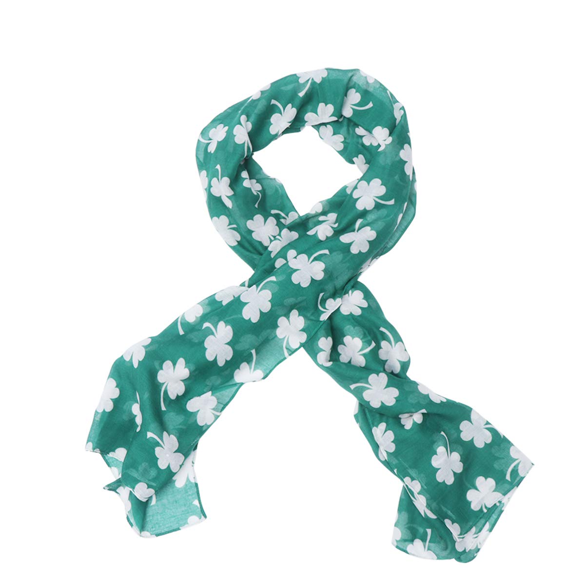 GALPADA Moda Patricks Costume - Arredamento Stampato Shamrock Giorno Donne Ladieswhite Accessori Vestito Avvolgere Signora Sciarpa Signore Scialle Ragazza Trifoglio Bianco Accessary