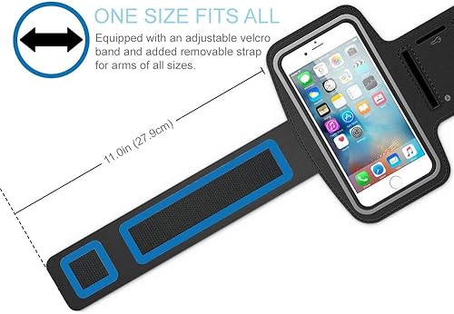 Miniatura 3 de Stretchable Cell Phone Armband by MMOBIEL  Running Arm Band with Key Holder, Reflective Strip & Touch Screen Cover  Compatible with iPhone