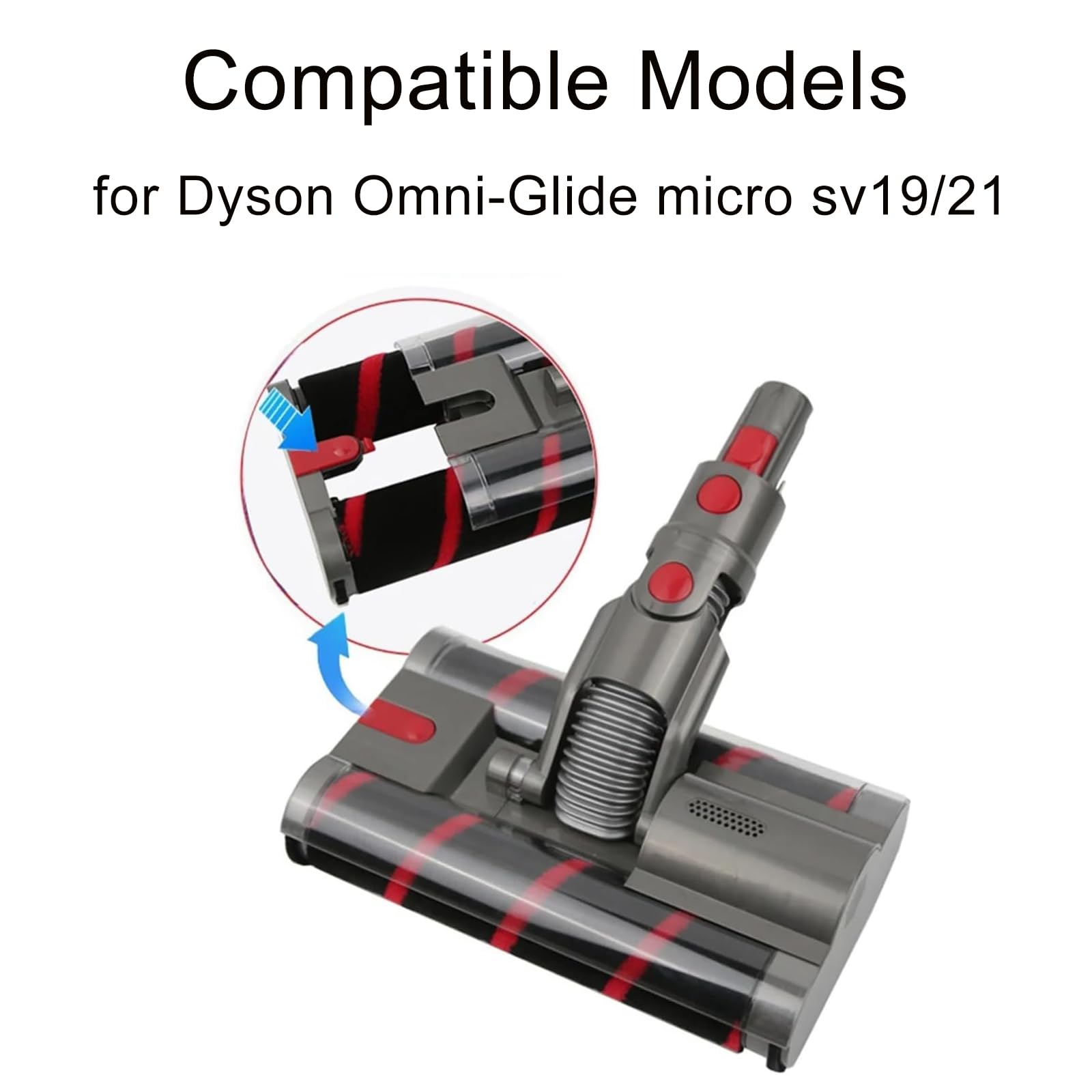 Głowica do czyszczenia z napędem bezpośrednim turbina narzędzie podłogowe do odkurzacza Dyson Omni-Glide micro sv19/21, podwójna szczotka rolkowa, głowica do czyszczenia głowicy silnika