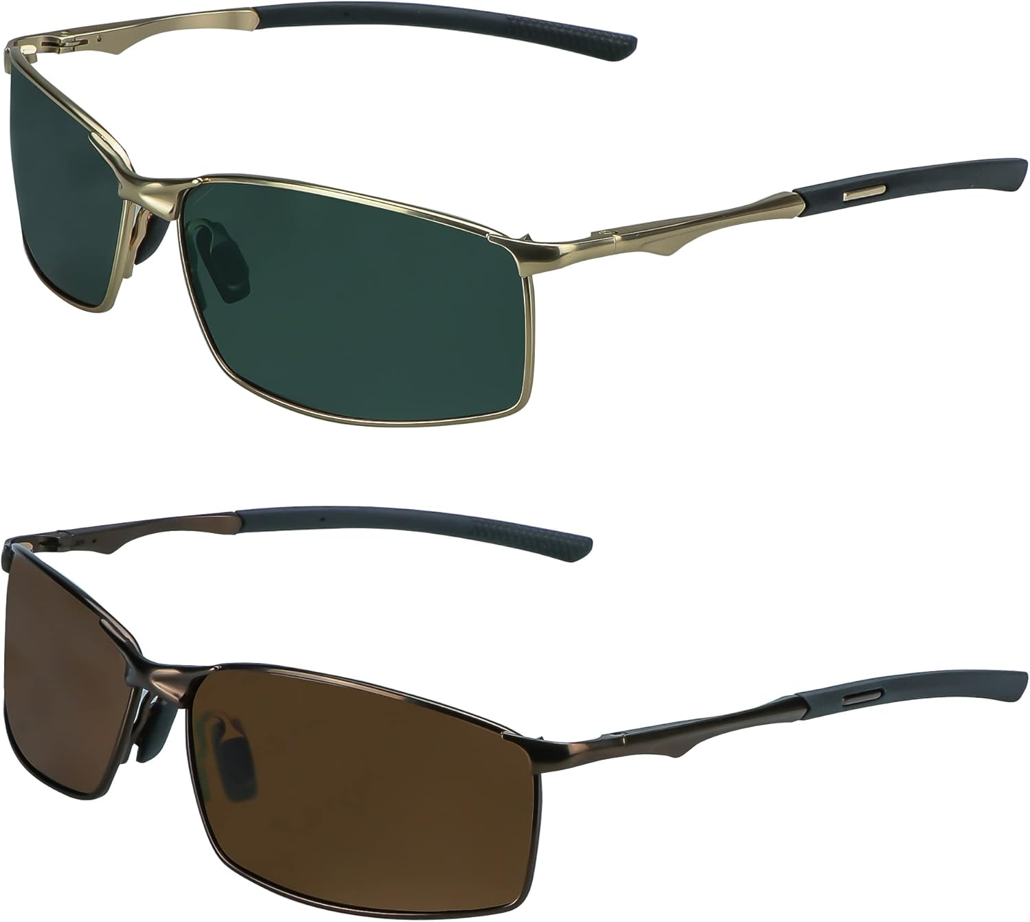 LifeArt Mens Polarized Sunglasses Ultralight Sports Fishing Driving Sunglasses for Men UV Protection Rectangle Metal Frame