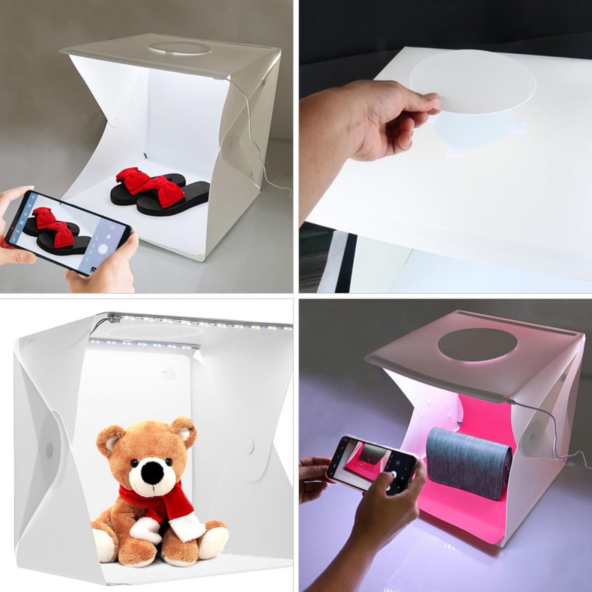 Caja de Luz LED Plegable Portátil 40cm para Fotografía