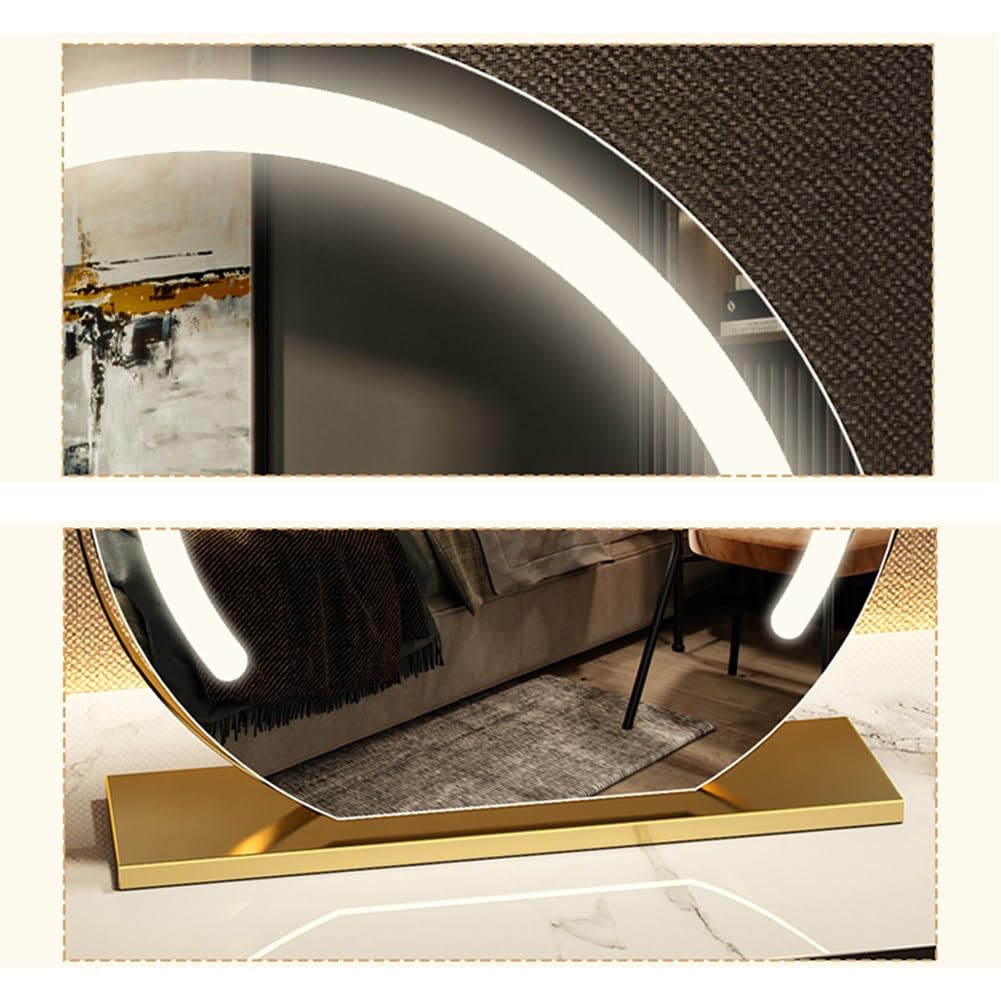 Miroirs de maquillage de comptoir Miroir de maquillage avec éclairage Grand miroir cosmétique rond avec 3