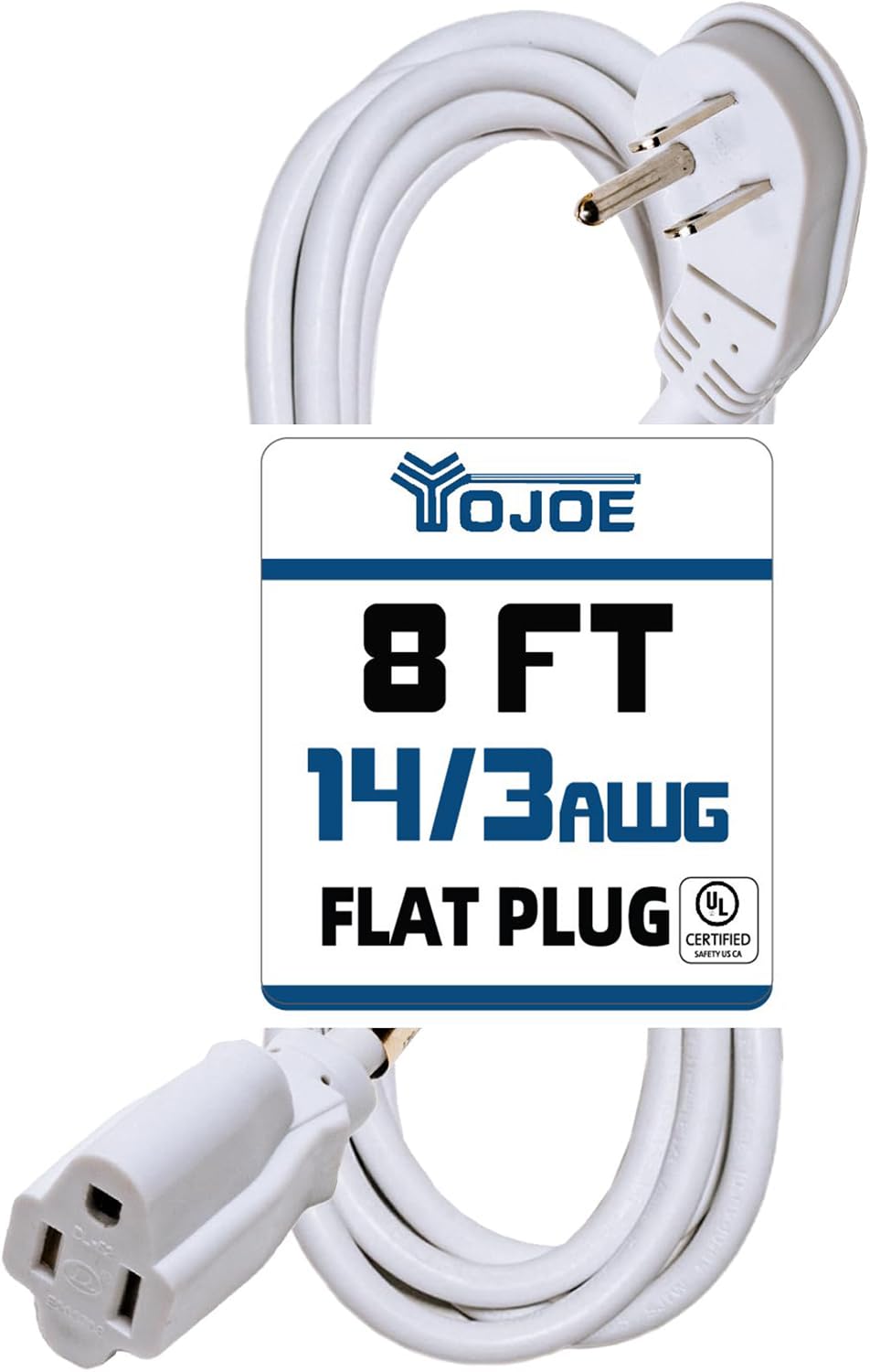 Amazon.com: YOJOE Flat Plug Indoor Extension Cord 8 ft, 3 Prong