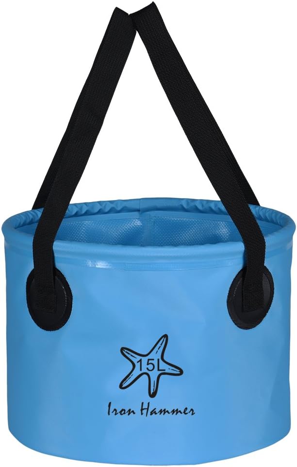 Iron Hammer Portable Folding Water Bucket By Premium Compact Collapsible Water Container Available In Multiple Colors and Sizes Lightweight and Durable