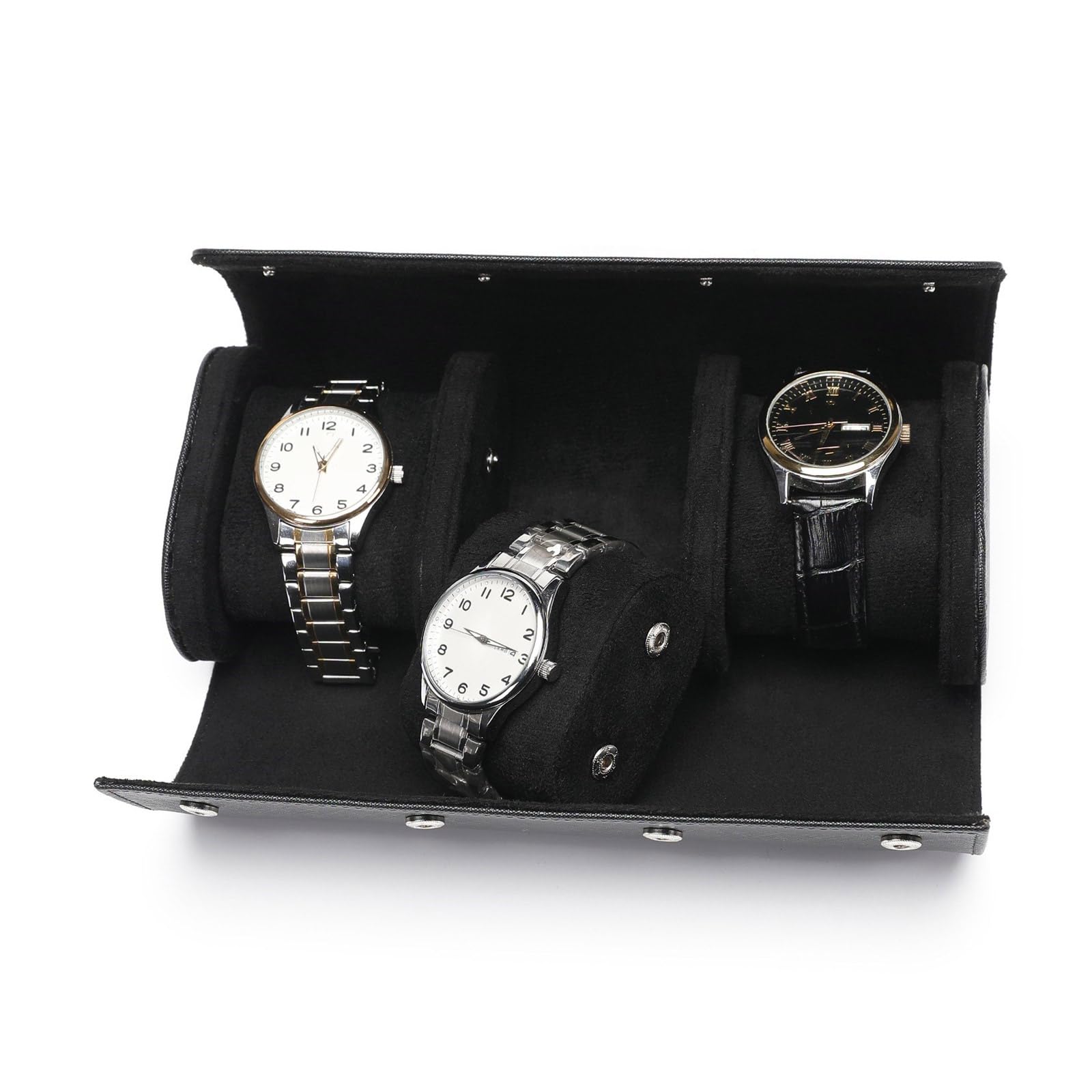 YWLUUOO Watch Box for Men Women Watch Roll Case 1/2 / 3Slot Leather Organizers PU Vintage Display Jewelry Storage Roll Case