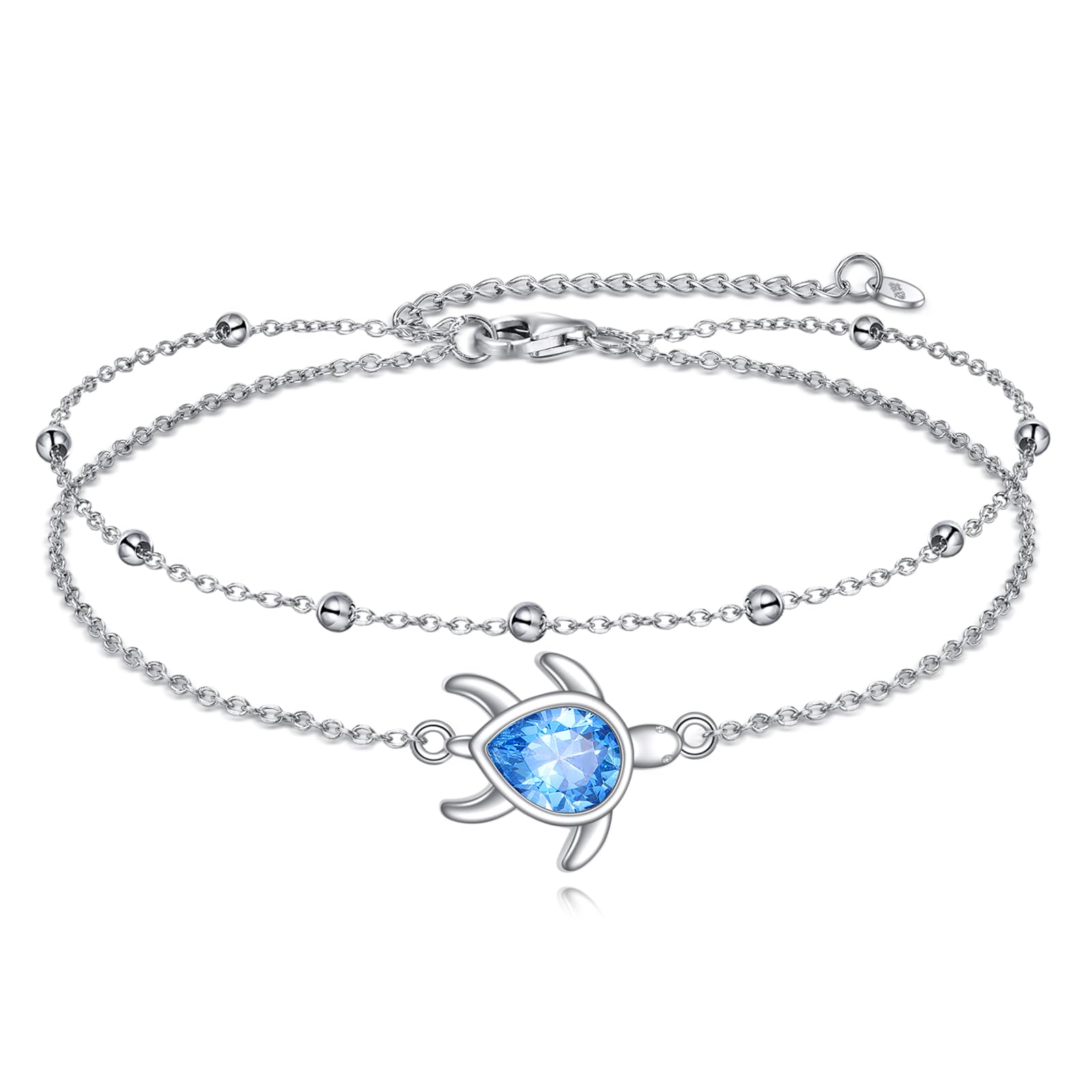 TIGER RIDER Dragonfly Anklet Sterling Silver Dragonfly Gifts Jewelry for Women with Crystal Birthday Anniversary